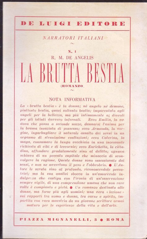 LA BRUTTA BESTIA di De Angelis 1944 Donatello De Luigi …