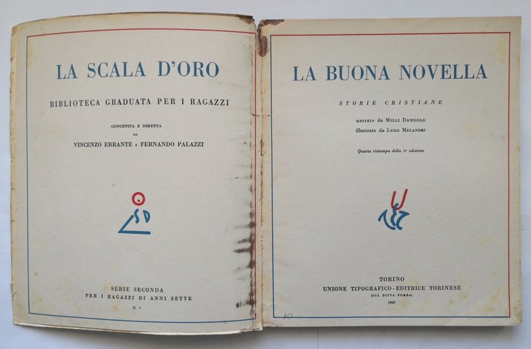 LA BUONA NOVELLA storie cristiane di Milli Dandolo 1947 UTET …