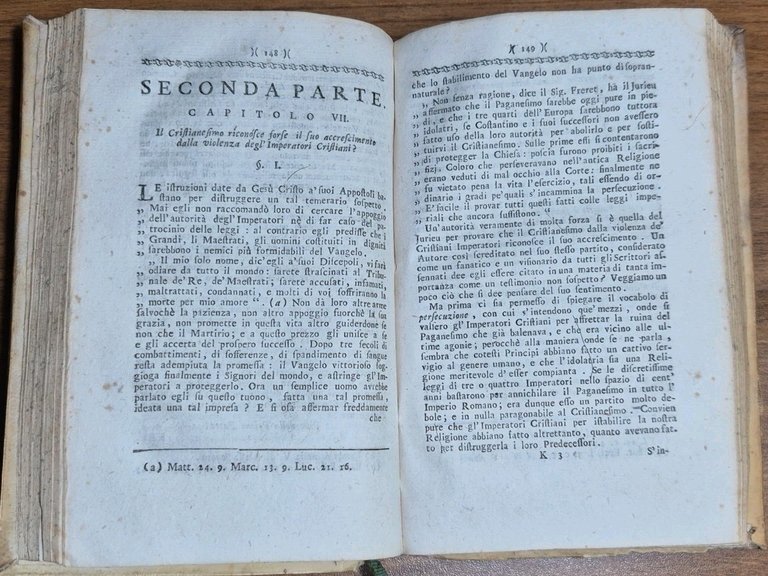 LA CERTEZZA DELLE PRUOVE DEL CRISTIANESIMO di Bergier 1777 Bettinelli …