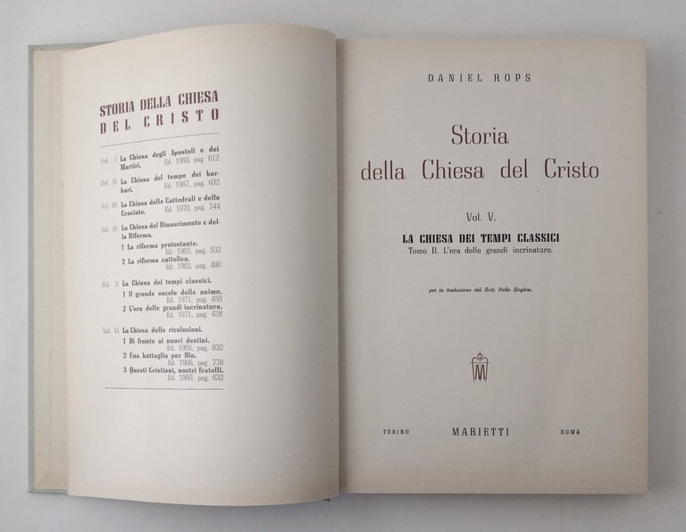 LA CHIESA DEI TEMPI CLASSICI di Daniel Rops Volume V …