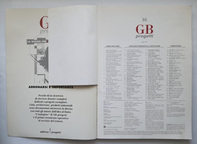 LA CITTÀ DI BARI GB PROGETTI Numero 16 Cronache 1993 …