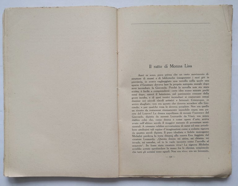 LA CORSA DEL TEMPO di Silvio Benco 1922 Tipografia Moderna …