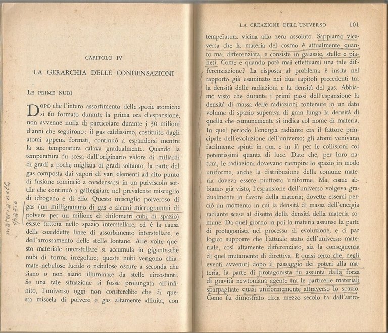 LA CREAZIONE DELL'UNIVERSO di George Gamow 1956 Mondadori libro astronomia …