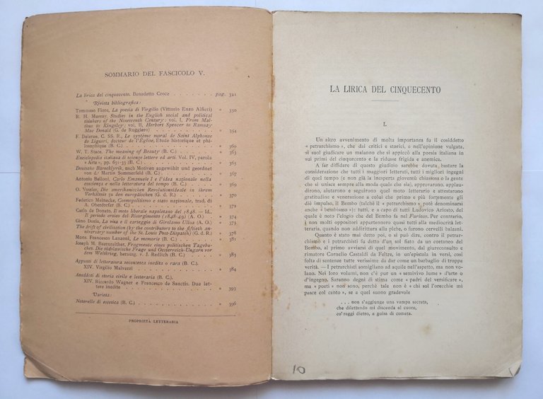 LA CRITICA rivista di Benedetto Croce settembre 1930 Laterza letteratura …