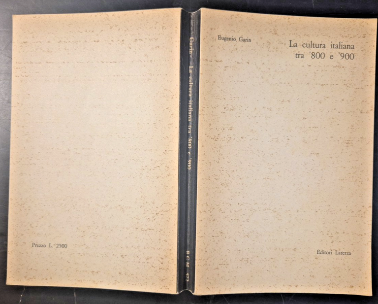 LA CULTURA ITALIANA TRA '800 E '900 di Eugenio Garin …