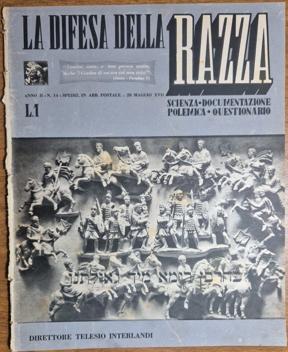 LA DIFESA DELLA RAZZA 1939 ANNO II n 14 Rivista …