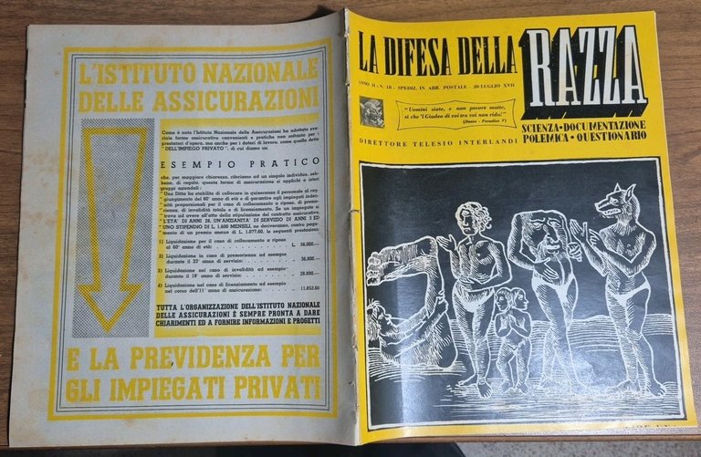 LA DIFESA DELLA RAZZA 1939 ANNO II n 18 Rivista …