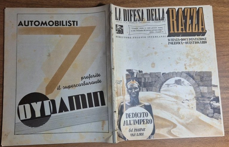 LA DIFESA DELLA RAZZA 1939 ANNO II numero 13 Rivista …