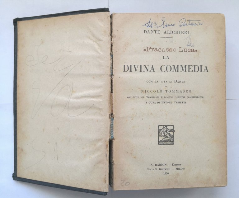 LA DIVINA COMMEDIA di Dante Alighieri con la vita Tommaseo …