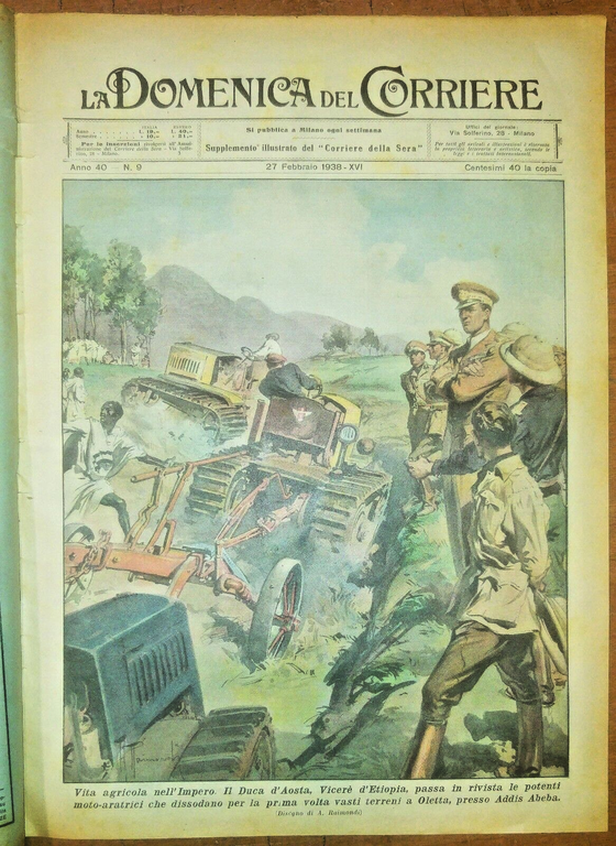 LA DOMENICA DEL CORRIERE 27 febbraio 1938 Duca Aosta Etiopia …