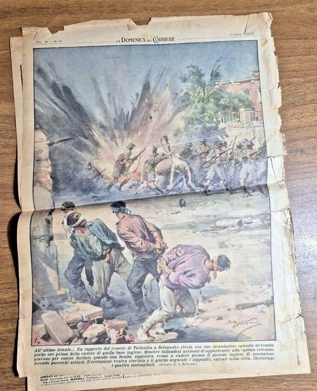 LA DOMENICA DEL CORRIERE 5 aprile 1942 Sommergibili italiani giornale …