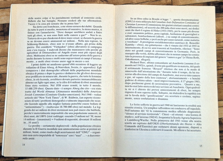 LA FANDONIA DI AUSCHWITZ di Christophersen 1984 Edizioni La Sfinge … | Immagine Gallery 3