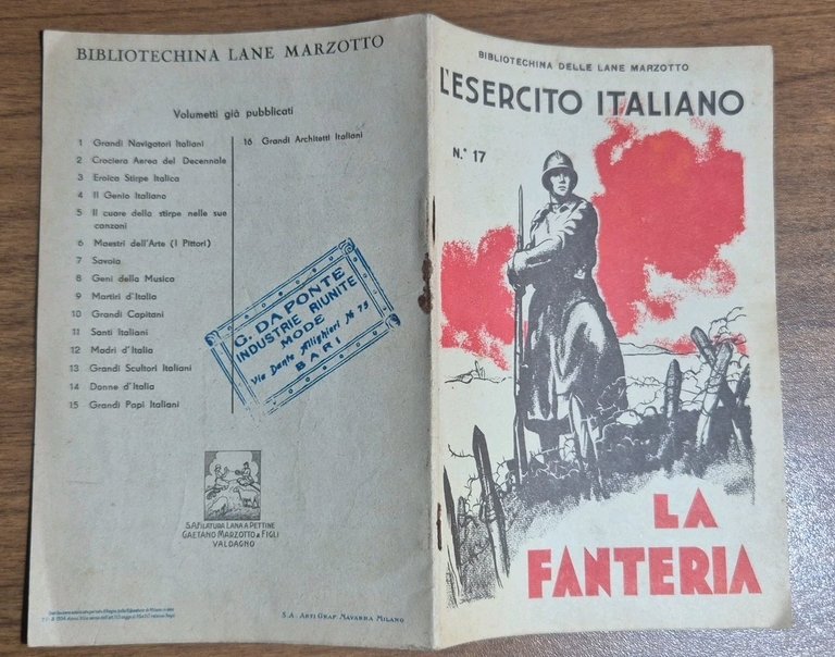 LA FANTERIA l’esercito italiano Marzotto 1934 libro illustrato Bibliotechina