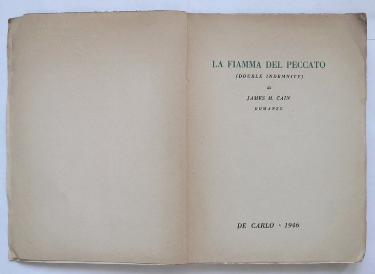 LA FIAMMA DEL PECCATO romanzo di James Cain 1946 De …