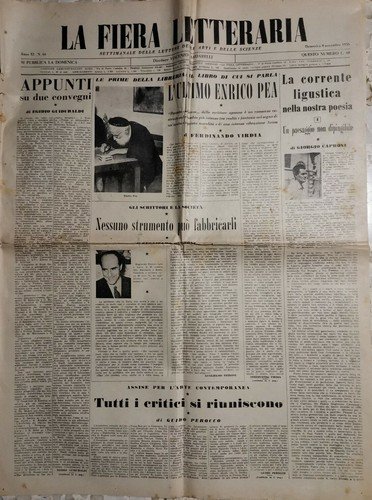 LA FIERA LETTERARIA rivista 4 novembre 1956 Caproni Pratolini Falqui …