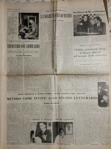 LA FIERA LETTERARIA rivista 4 novembre 1956 Caproni Pratolini Falqui …