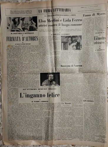 LA FIERA LETTERARIA rivista 4 novembre 1956 Caproni Pratolini Falqui …