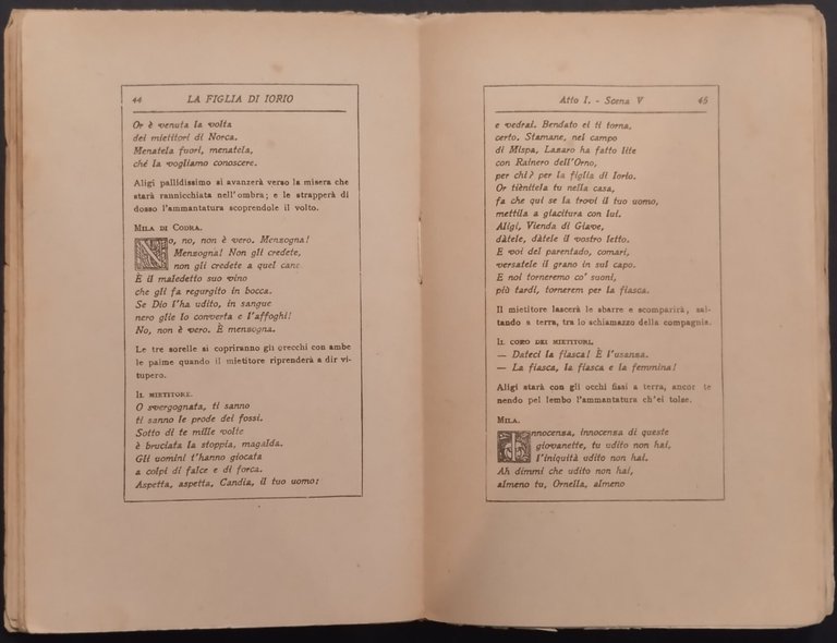 LA FIGLIA DI IORIO TRAGEDIA PASTORALE Gabriele D'Annunzio 1920 Treves …