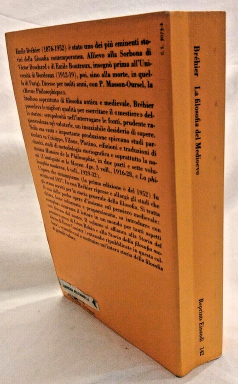 LA FILOSOFIA DEL MEDIOEVO di Emile Brehier 1980 Reprints Einaudi …