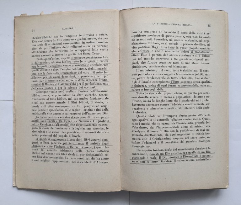 LA FILOSOFIA EBRAICA di Ermenegildo Bertola 1947 Fratelli Bocca libro