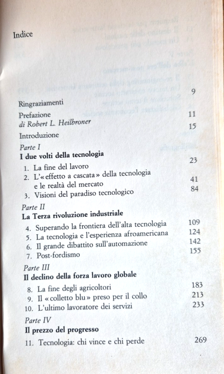 LA FINE DEL LAVORO di Jeremy Rifkin 1997 Baldini e …