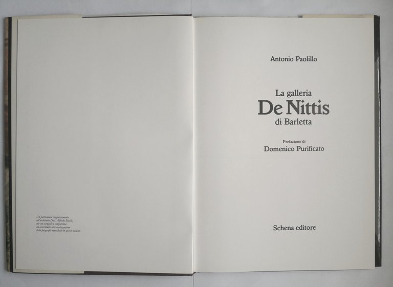 LA GALLERIA DE NITTIS DI BARLETTA Antonio Paolillo 1984 Schena …