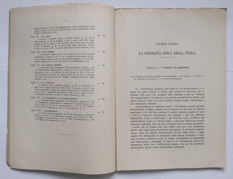 LA GEOGRAFIA DELLA PUGLIA di Carmelo Colamonico 1926 Editrice Cressati …