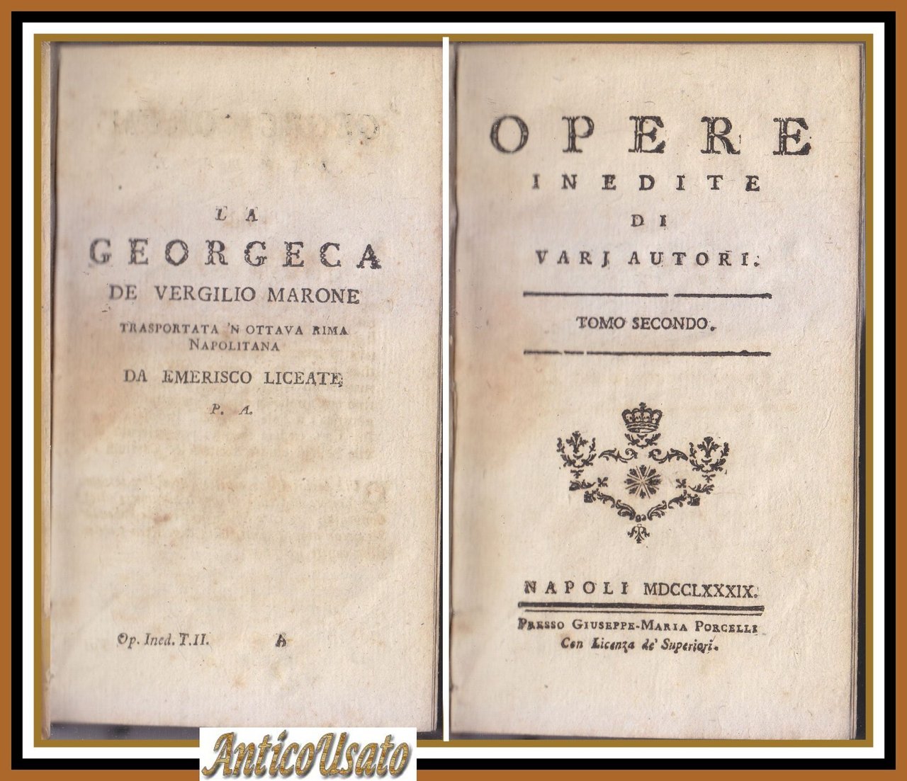 LA GEORGECA DE VERGILIO MARONE trasportata in rima napoletana 1789 …