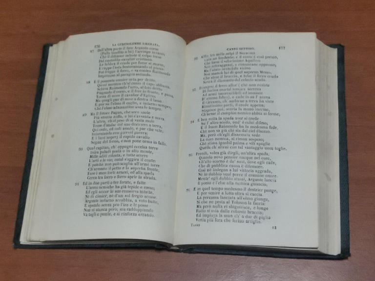 LA GERUSALEMME LIBERATA di Torquato Tasso 1856 Rondinella Libro Antico …