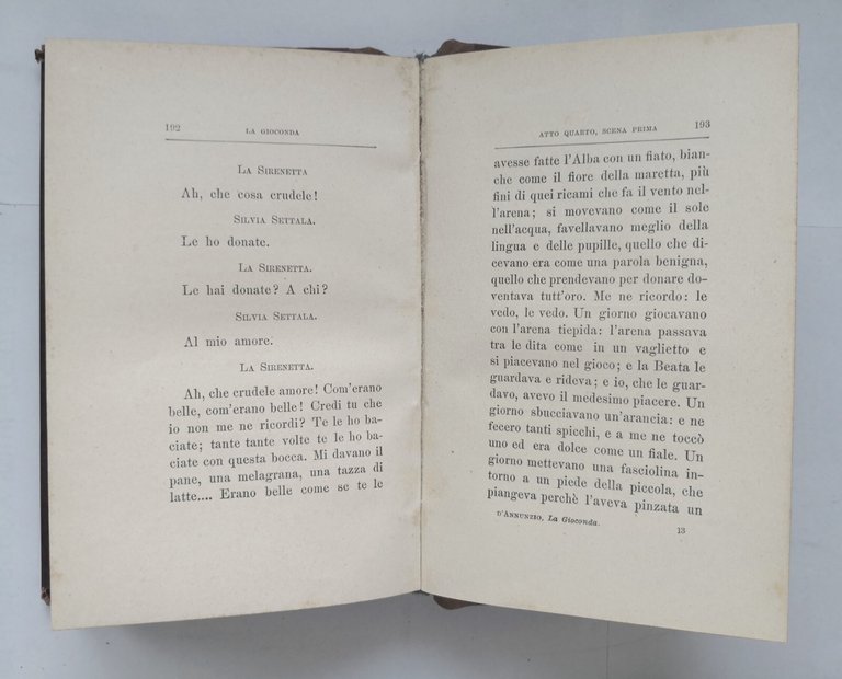 LA GIOCONDA di Gabriele d'Annunzio 1912 Fratelli Treves 16 migliaio …