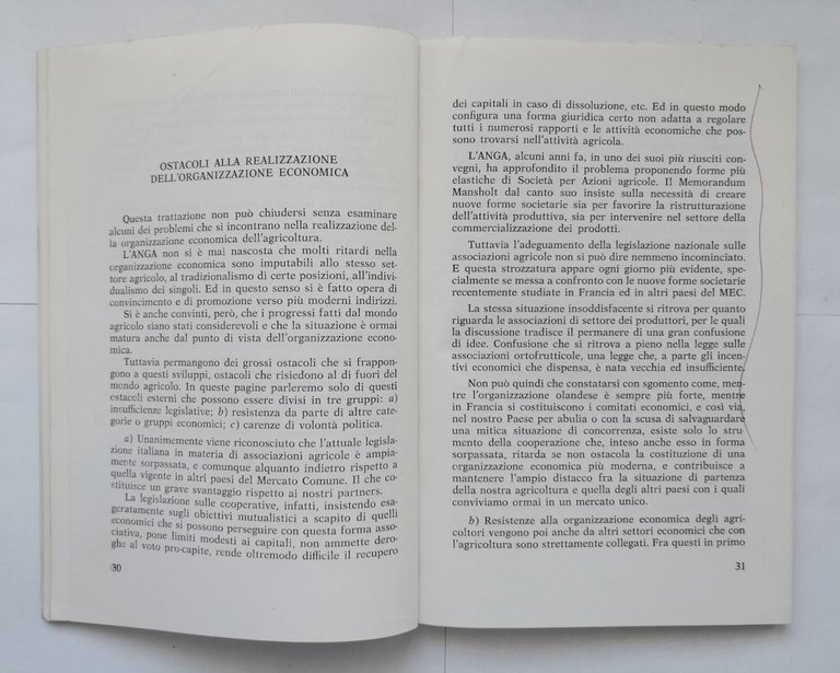 LA GIOVENTÙ AGRICOLA DI FRONTE ALLE PROPRIE RESPONSABILITÀ 1969 Libro …