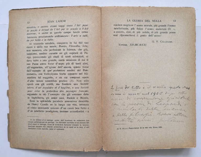 LA GLORIA DEL NULLA di Jaen Lahor Libro Editore Carabba …