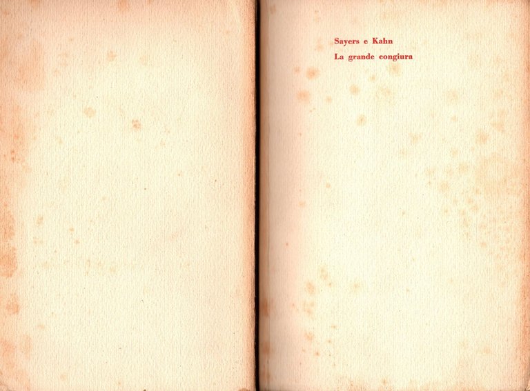LA GRANDE CONGIURA di Sayers e Kahn 1948 Einaudi Libro …