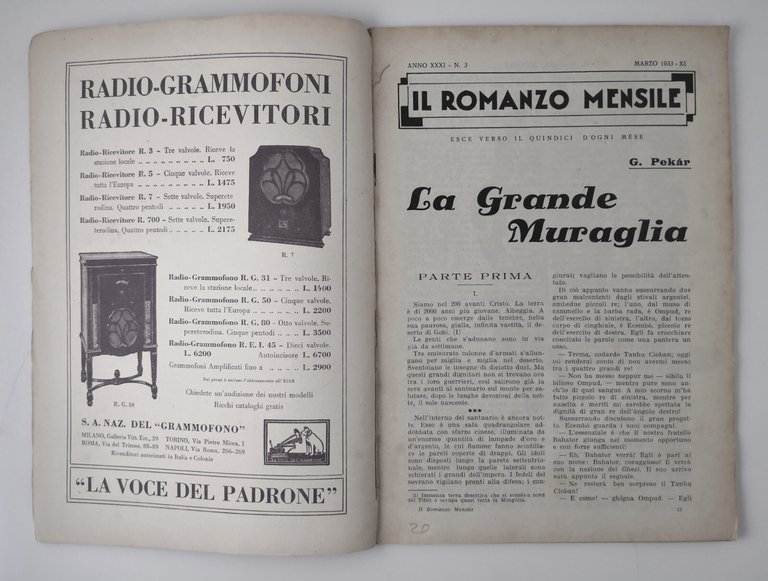 LA GRANDE MURAGLIA di G Pekar marzo 1933 IL ROMANZO …