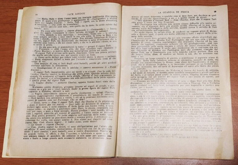 LA GUARDIA DI PESCA di Jack London 1928 Sonzogno Romanzo …
