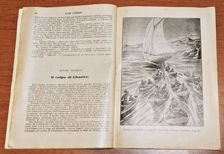 LA GUARDIA DI PESCA di Jack London 1928 Sonzogno Romanzo …