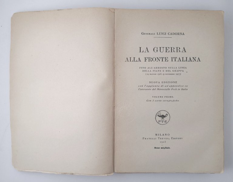 LA GUERRA ALLA FRONTE ITALIANA di Luigi Cadorna 2 volumi …