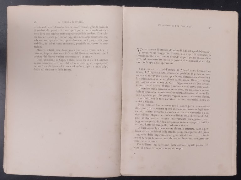 LA GUERRA D'ETIOPIA di Pietro Badoglio 1936 Mondadori Libro fascismo …