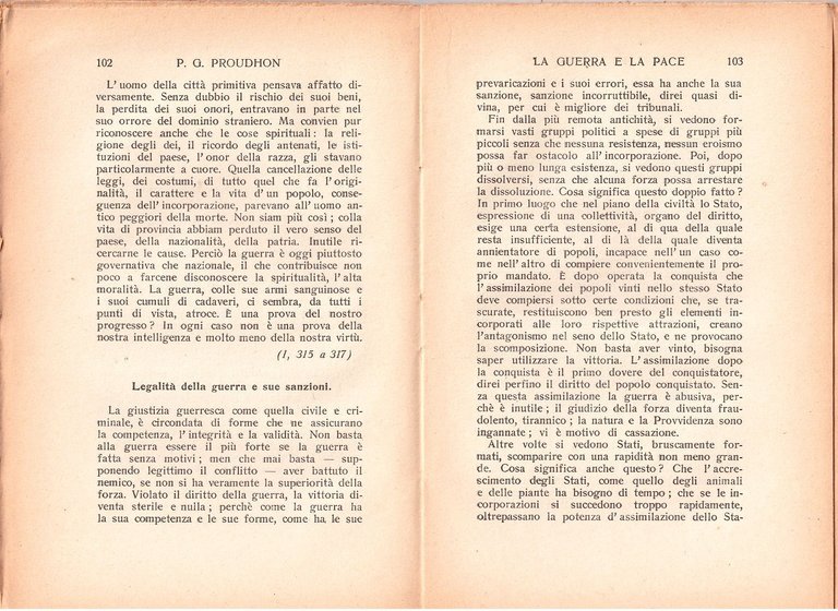 LA GUERRA E LA PACE di P G Proudhon pagine …