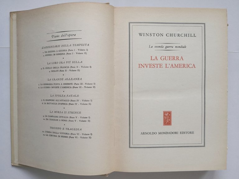 LA GUERRA INVESTE L'AMERICA di Winston Churchill 1955 Mondadori Libro …