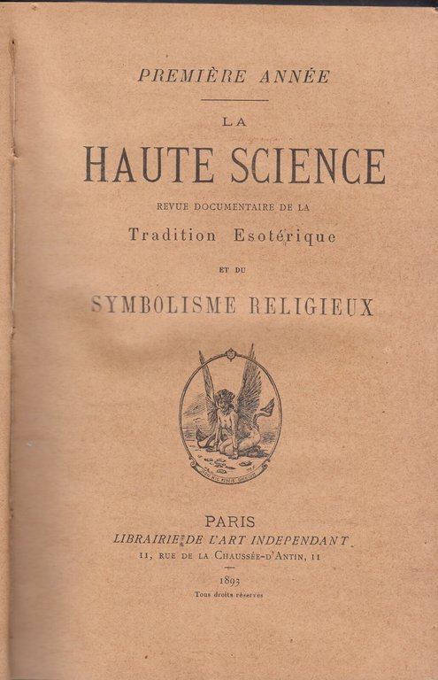 LA HAUTE SCIENCE 2 volumi premiere deuxieme annee 1893 1894 …