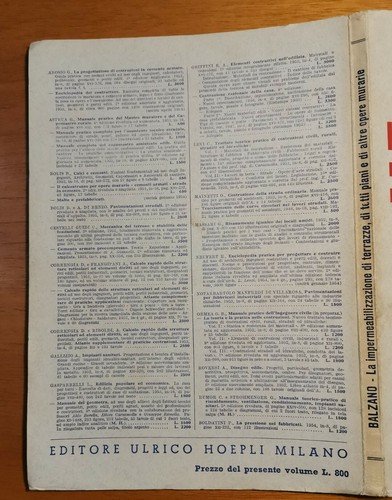 LA IMPERMEABILIZZAZIONE DI TERRAZZE TETTI PIANI OPERE MURARIE Balzano 1954 …