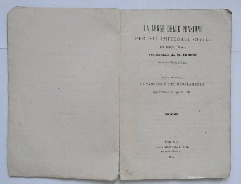 LA LEGGE DELLE PENSIONI PER GLI IMPIEGATI CIVILI DEL REGNO …