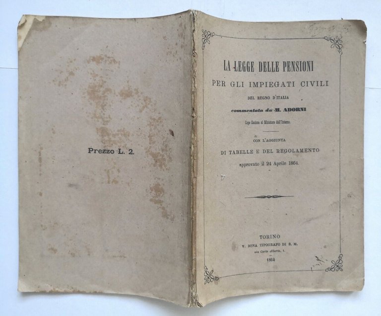 LA LEGGE DELLE PENSIONI PER GLI IMPIEGATI CIVILI DEL REGNO …