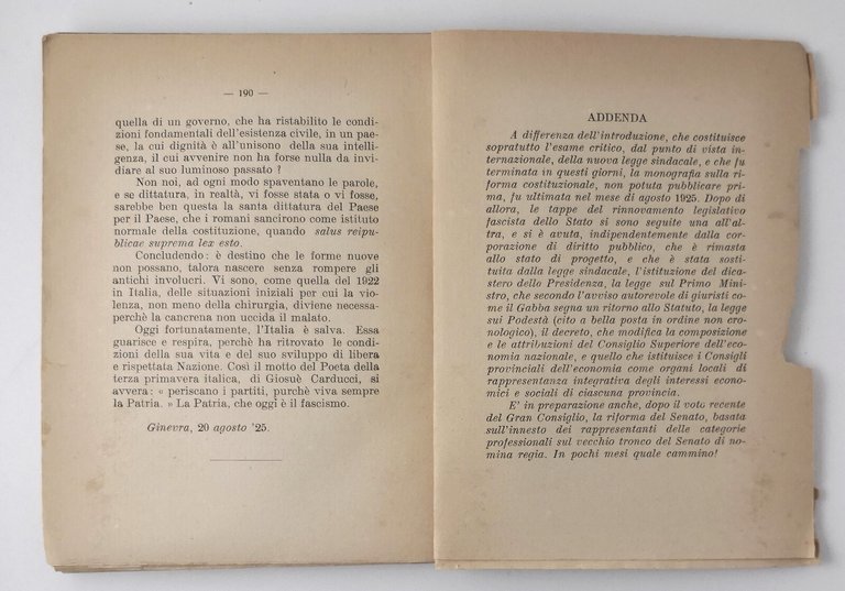 LA LEGISLAZIONE SINDACALE FASCISTA E LA RIFORMA COSTITUZIONALE di Gianturco …
