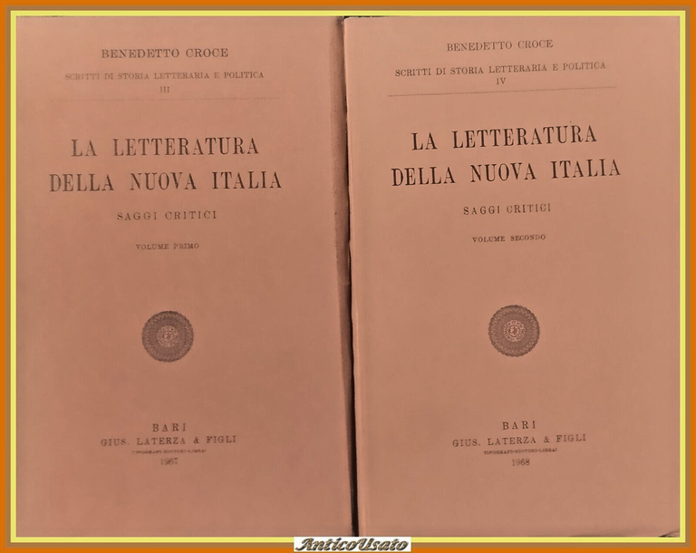 LA LETTERATURA DELLA NUOVA ITALIA di Benedetto Croce 2 Volumi …