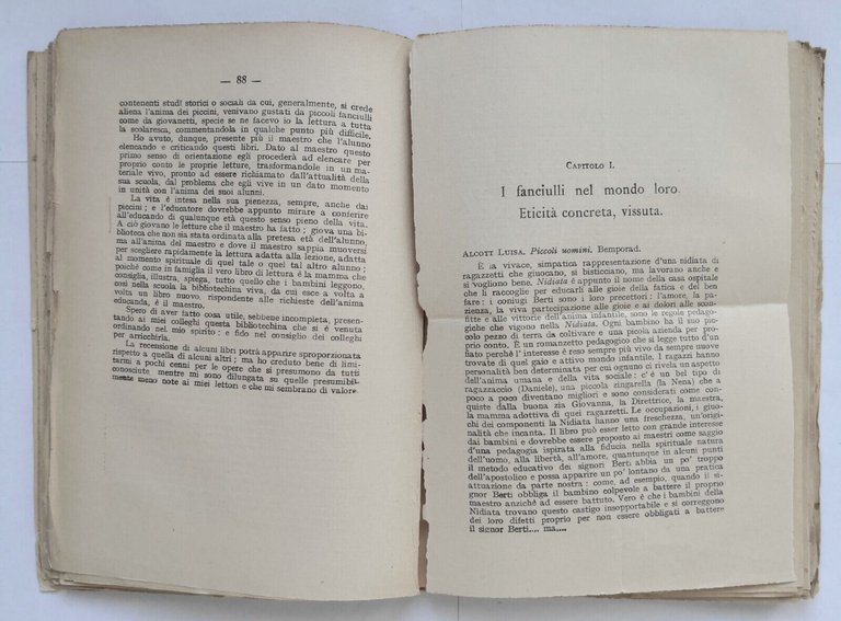LA LETTERATURA INFANTILE MODERNA di Battistelli 1923 Vallecchi Libro Guida