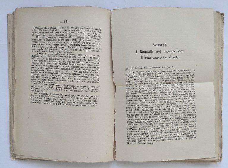 LA LETTERATURA INFANTILE MODERNA di Battistelli 1923 Vallecchi Libro Guida