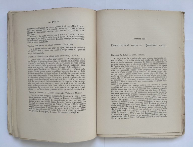 LA LETTERATURA INFANTILE MODERNA di Battistelli 1923 Vallecchi Libro Guida