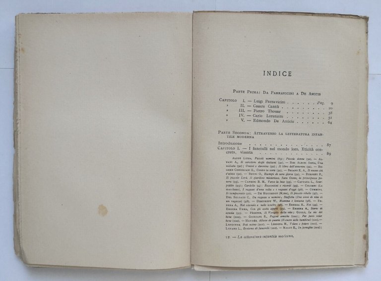 LA LETTERATURA INFANTILE MODERNA di Battistelli 1923 Vallecchi Libro Guida